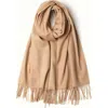 Silksilky Pure Wool Scarf Shawl In Brown