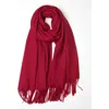 Silksilky Pure Wool Scarf Shawl In Burgundy