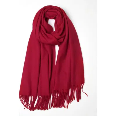 Silksilky Pure Wool Scarf Shawl In Burgundy