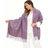 Silksilky Pure Wool Scarf Shawl In Purple
