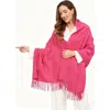 Silksilky Pure Wool Scarf Shawl In Purple