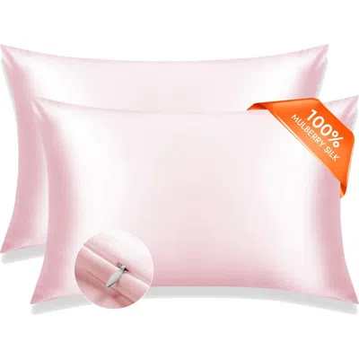 Silksilky Set Of 2pcs-22momme Mulberry Silk Hidden Zipper Pillowcase