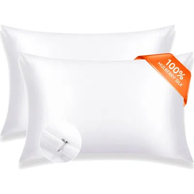 Silksilky Set Of 2pcs-22momme Mulberry Silk Hidden Zipper Pillowcase