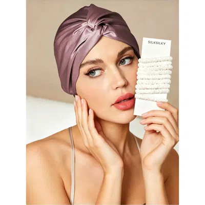 Silksilky Silk Bonnet & Scrunchie Set For Sleep & Styling In White