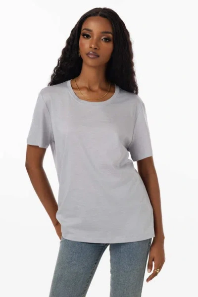 Silksilky Silk Knitted Round Neck T-shirt In Silver