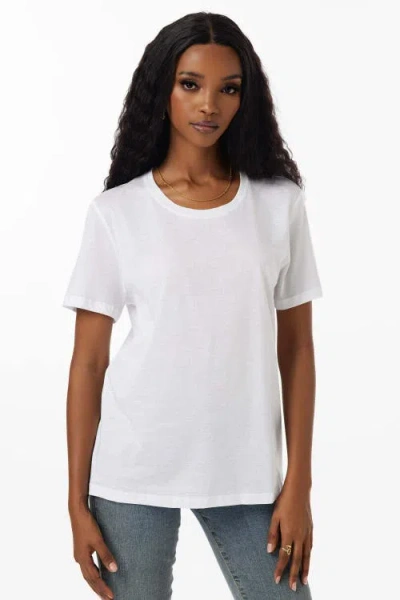 Silksilky Silk Knitted Round Neck T-shirt In White