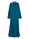 Silkylicious Fiora Maxi Skirt Set In Blue