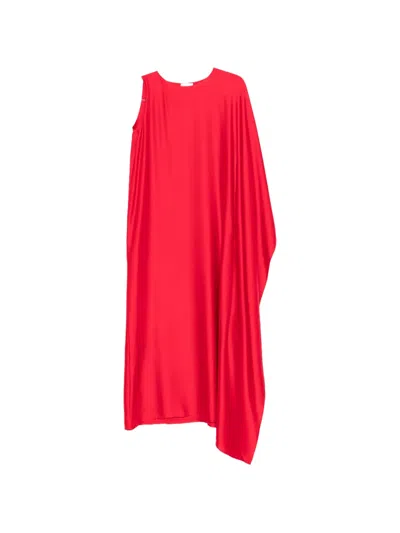 Silkylicious Muse Asymmetrical Maxi Dress In Pink