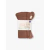 Silly Silas Retro Footless Ribbed Organic-cotton Knitted Tights 6 Months-3 Y In Granola