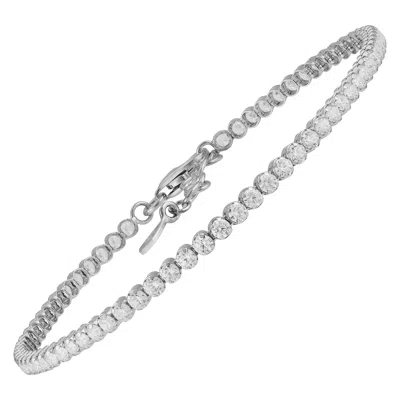 Silpada All Aglow' Cubic Zirconia Bracelet In Sterling Silber, 7" + 1" In White