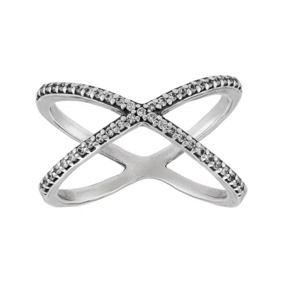 Silpada All Band Together' Sterling Silver Cubic Zirconia Ring In White