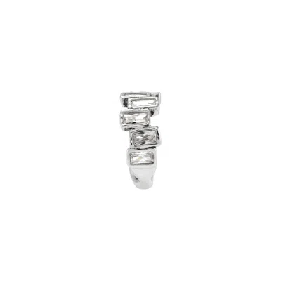 Silpada Always Bright' Sterling Silver Cubic Zirconia Ear Cuff In White
