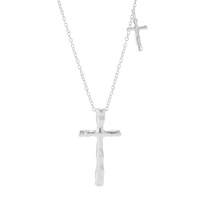 Silpada Always Hopeful' Sterling Silver Cross Pendant Necklace, 18" + 2" In White