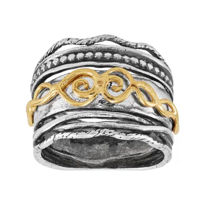 Silpada Aphrodite' Sterling Silver With 14k Yellow Gold Plating Ring In Multi