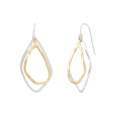 Silpada Arctic Petal' Sterling Silver With 14k Yellow Gold-plating Drop Earring In Multi