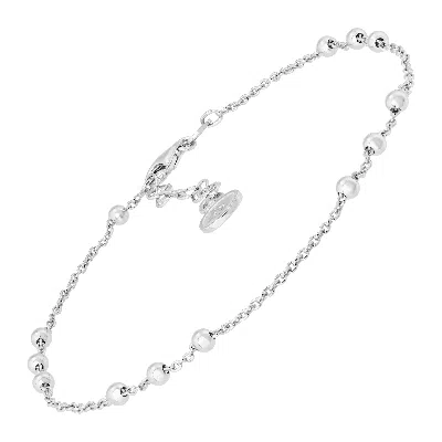 Silpada Bead Up' Sterling Silver Anklet, 9" + 1" In White