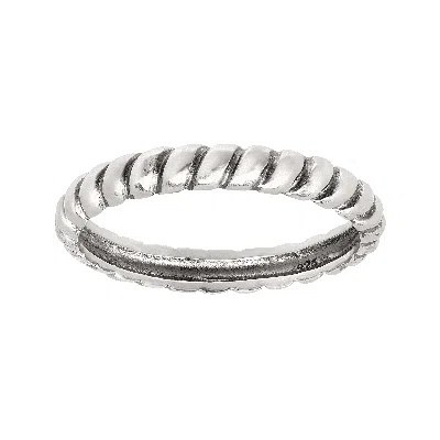 Silpada Belle Fleur' Twisted Stacking Ring In Sterling Silver In Gray