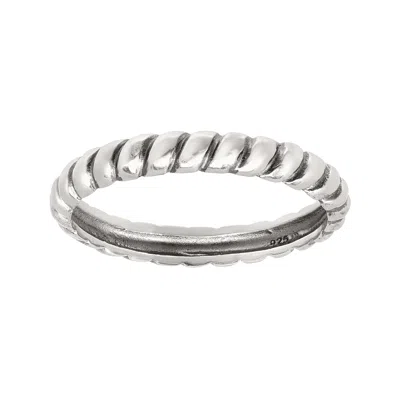 Silpada Belle Fleur' Twisted Stacking Ring In Sterling Silver In White