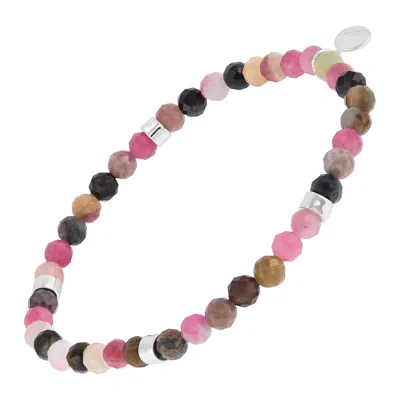 Silpada Berry Bright' Sterling Silver Tourmaline Stretch Bracelet, 7"  (4mm) In Multi