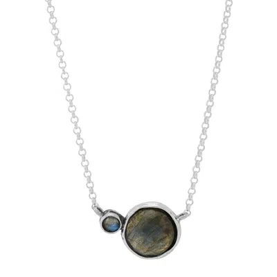 Silpada Between Phases' Sterling Silver Natural Labradorite Necklace In Multi