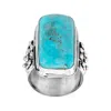 Silpada Big Spring' Compressed Mojave Turquoise Statement Ring, Sterling Silver In Teal
