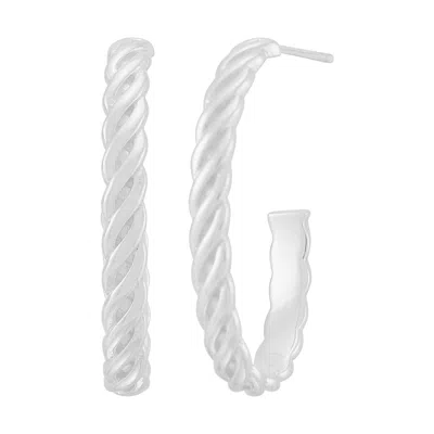 Silpada Braided Twist' Sterling Silver Hoop Earrings In White
