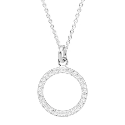 Silpada Brillante' Cubic Zirconia Open Circle Pendant Sterling Silver, 18" + 2" In White