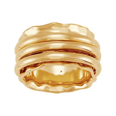 Silpada Calligraphy' Fidget Spinner Ring In 14k Yellow Gold-plated Silver