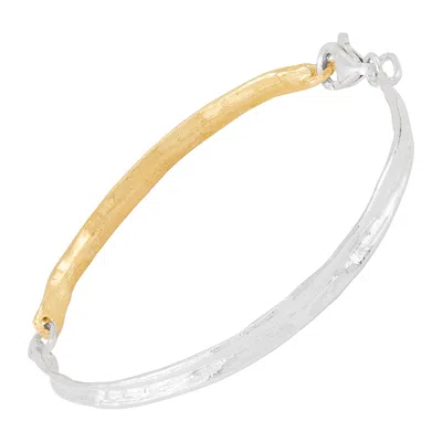 Silpada Calm Composure' Silver And Brass Bracelet, 7.5" In Multi