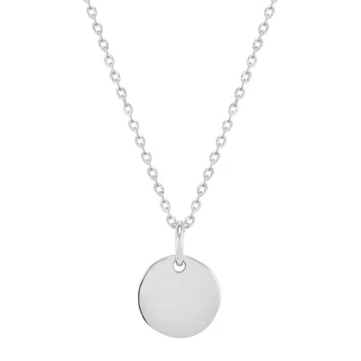 Silpada Caption This' 13 Mm Disc Pendant In Sterling Silver,  14" + 2" + 2" In Pink