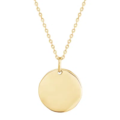 Silpada Caption This' 20 Mm Disc Pendant In 14k Yellow Gp Silver, 14" + 2" + 2" In Neutral