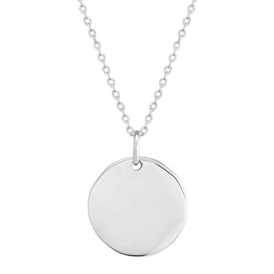 Silpada Caption This' 20 Mm Disc Pendant In Sterling Silver, 14" + 2" + 2" In Metallic