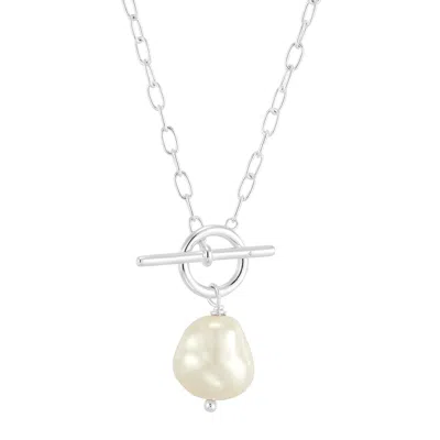 Silpada Center Attention' Sterling Silver Freshwater Pearl Pendant Necklace In White