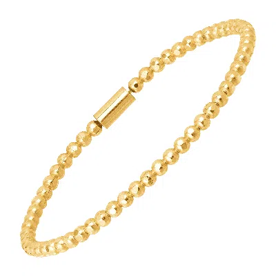 Silpada Charlotte' 18k Gold-plated Sterling Silver Stretch Bracelet, 6.5" In Metallic