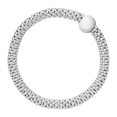 Silpada Chic' Sterling Silver Stretch Bracelet, 6 3/4" In White