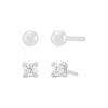 Silpada Classic Combo' Sterling Silver Earring Set In White