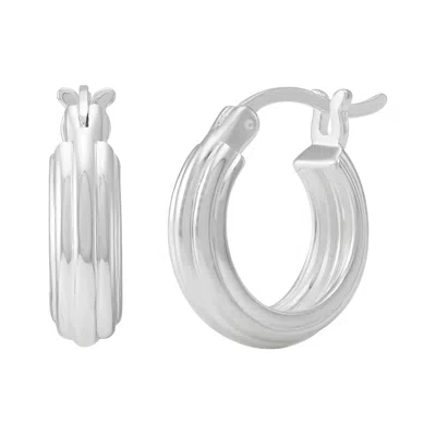 Silpada Classic Edge' Sterling Silver Hoop Earrings In White