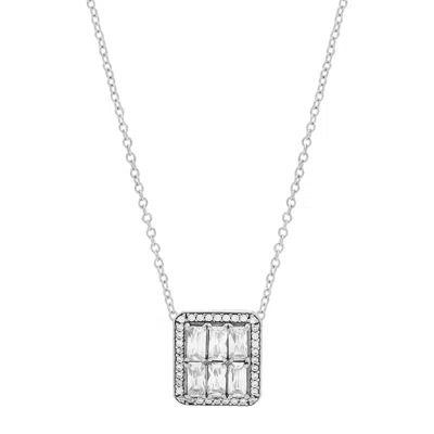 Silpada Collected Light' Silver White Cubic Zirconia Pendant Necklace, 16" + 2"