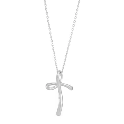 Silpada Commitments' Sterling Silver Cross Pendant Necklace, 18" In White