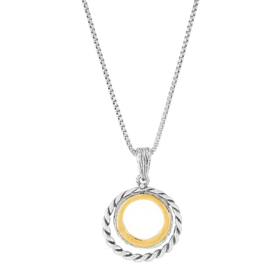 Silpada Completely Composed' Silver With 14k Yellow Gold Plating Necklace, 20" In Multi