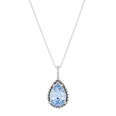 Silpada Cooling Aura' Sterling Silver Blue Crystal Pendant Necklace, 20"