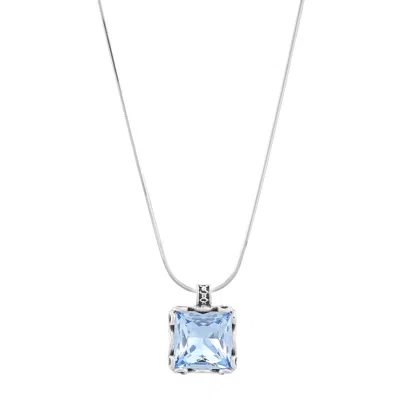 Silpada Cooling Effects' Sterling Silver Blue Crystal Pendant Necklace, 18"
