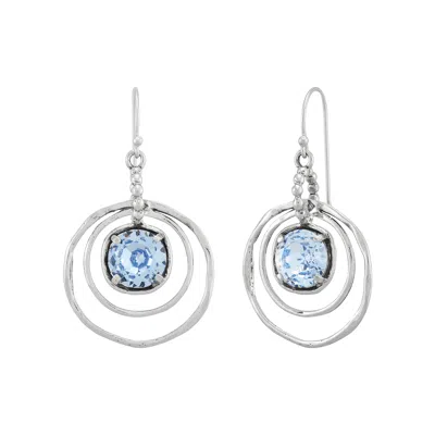 Silpada Cooling Out' Sterling Silver Blue Crystal Drop Earrings