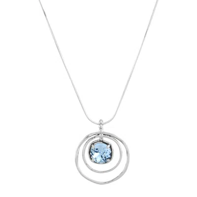 Silpada Cooling Out' Sterling Silver Blue Crystal Pendant Necklace, 18"