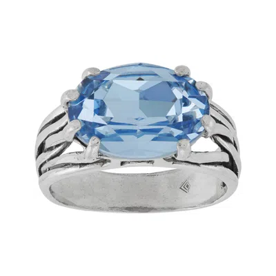 Silpada Cooling Touch' Sterling Silver Blue Crystal Ring