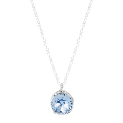 Silpada Cooling Whisper' Sterling Silver Blue Crystal Pendant Necklace, 18"