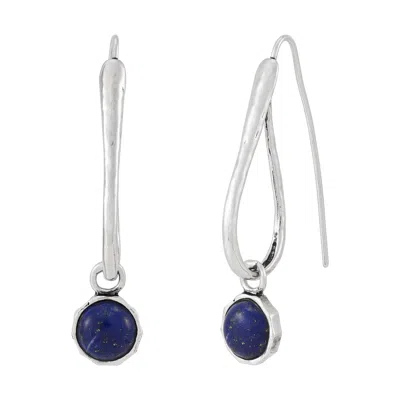 Silpada Cosmic Haze' Sterling Silver Blue Lapis Drop Earrings