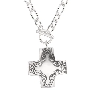 Silpada Cross Pendant' In Sterling Silver In White