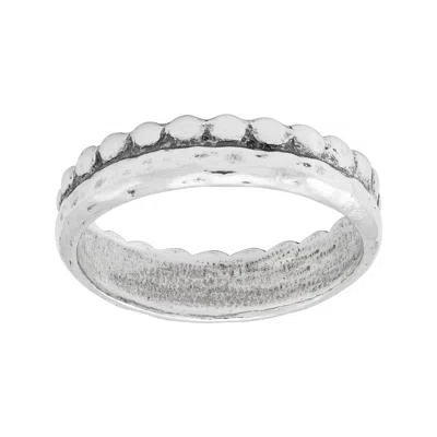 Silpada Crown' Sterling Silver Band Ring In White