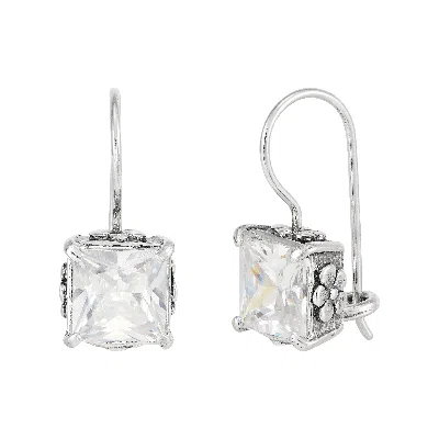 Silpada Crystal Clear' Sterling Silver Cubic Zirconia Drop Earrings In White